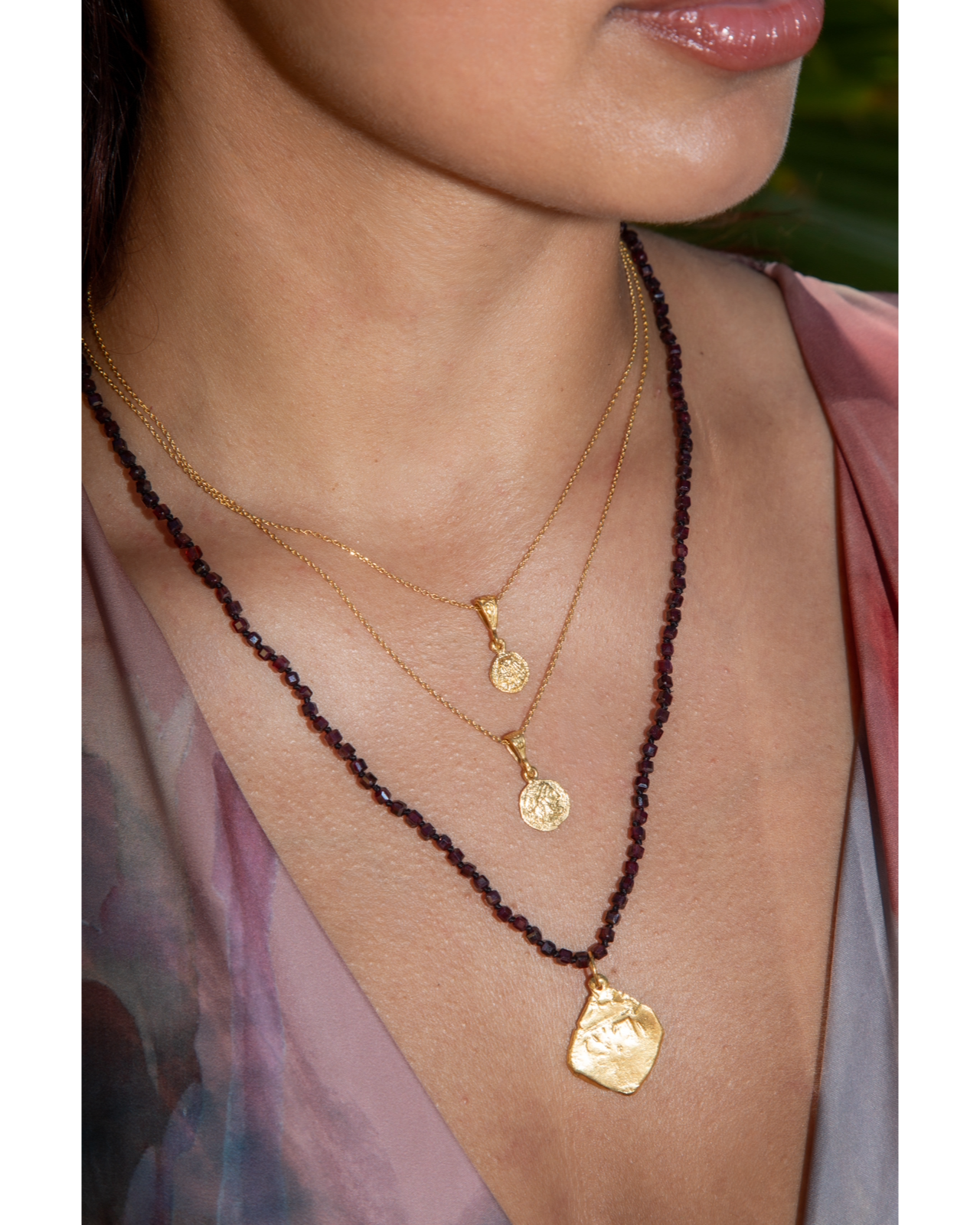 Another Era 18K Gold Vermeil & Garnet Necklace