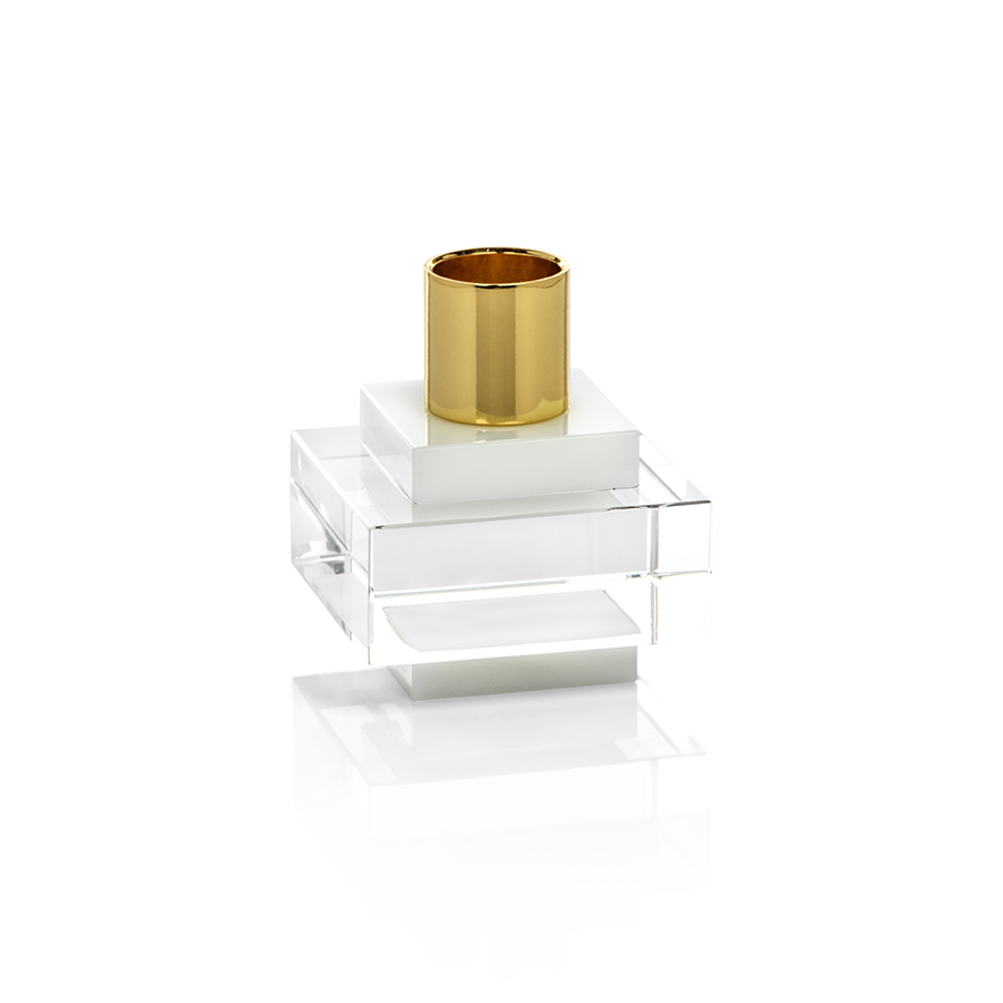 Vianna Square Crystal Candle Holder in Various Colors