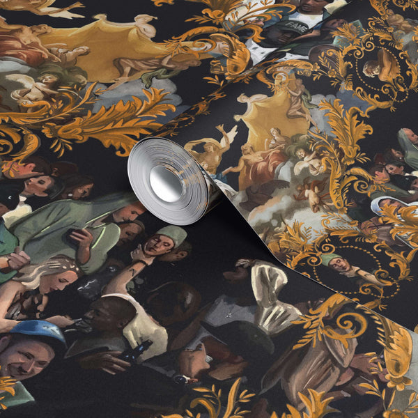 God Save the Biebs Wallpaper in Black/Gold