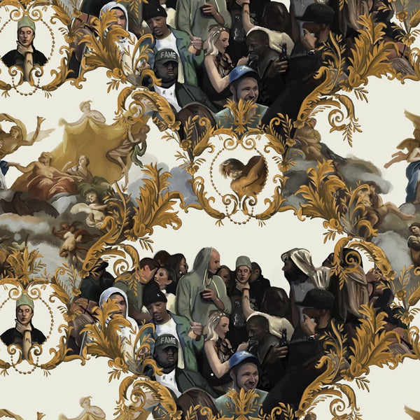 God Save the Biebs Wallpaper in White/Gold