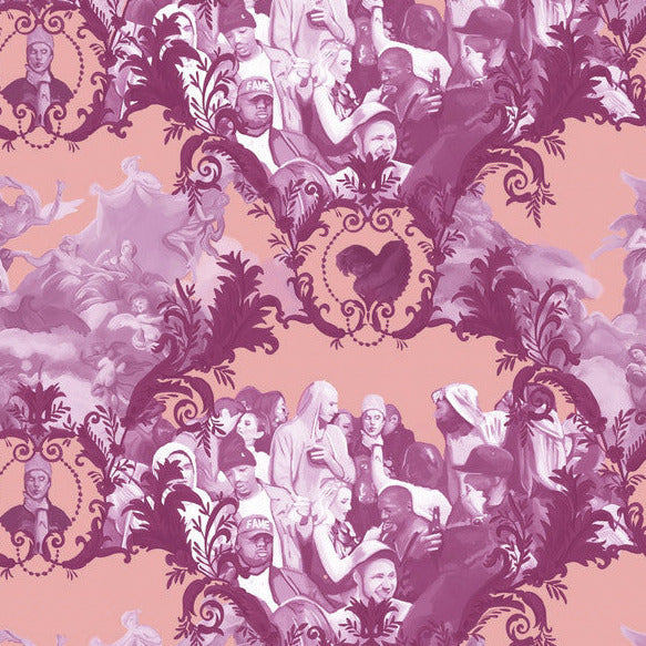 Sample God Save the Biebs Wallpaper in Blush/Pinks
