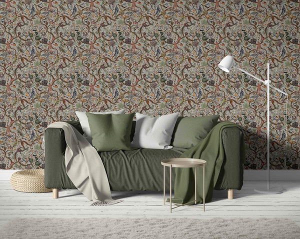 Glamour Life Wallpaper in Gray/Multi