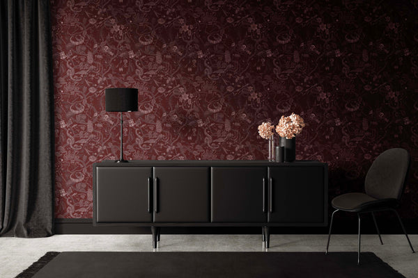 Glamour Life Wallpaper in Wine/Wine