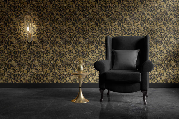 Glamour Life Wallpaper in Black/Gold