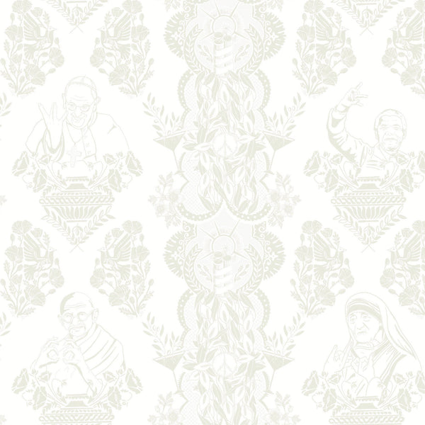 Real Ones Wallpaper in White/White