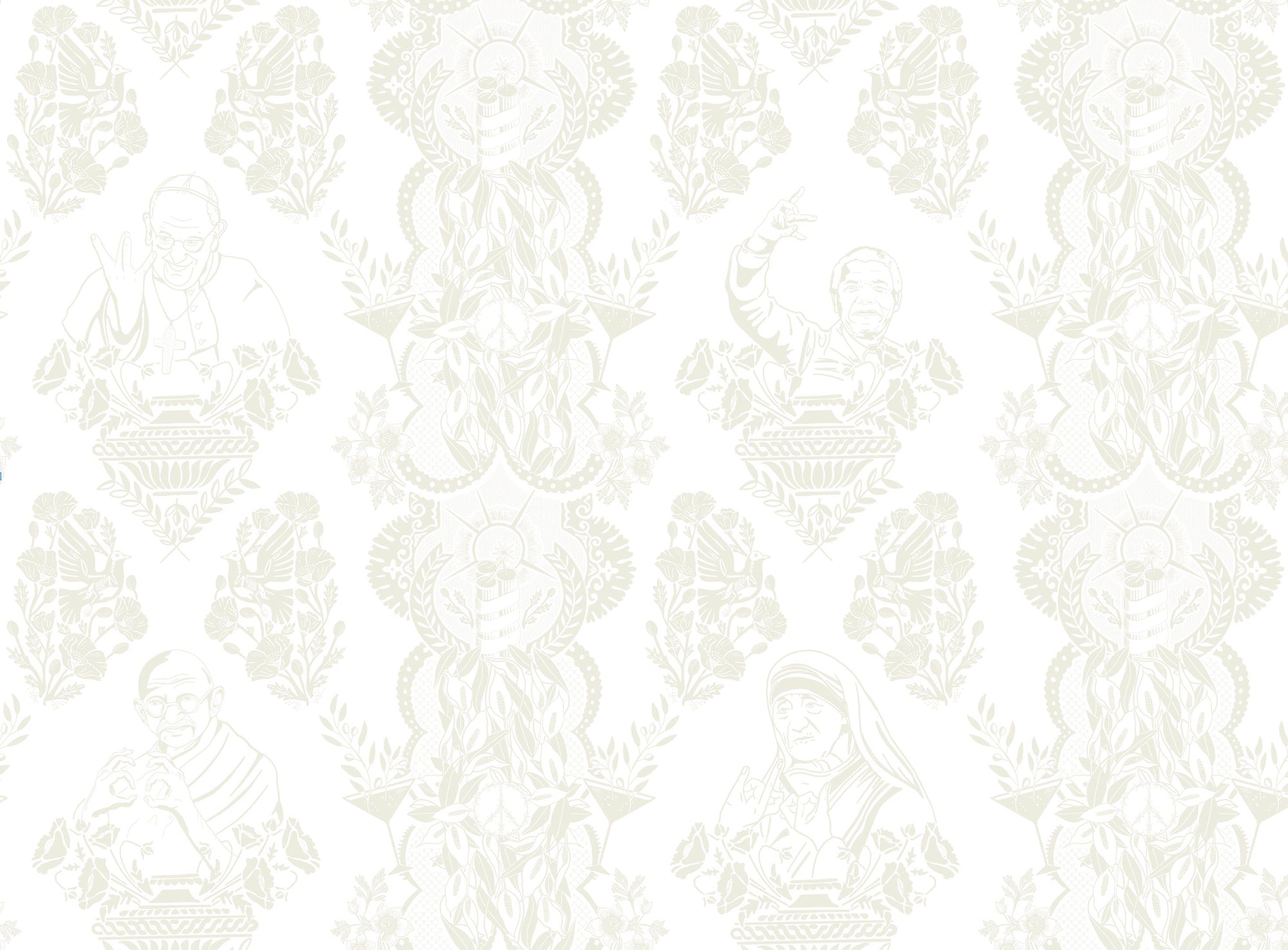 Real Ones Wallpaper in White/White