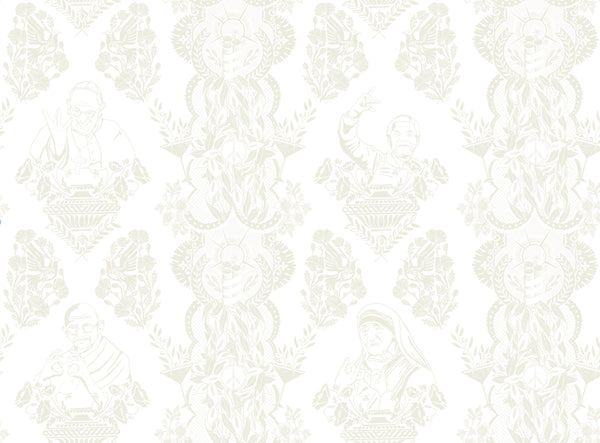 Real Ones Wallpaper in White/White
