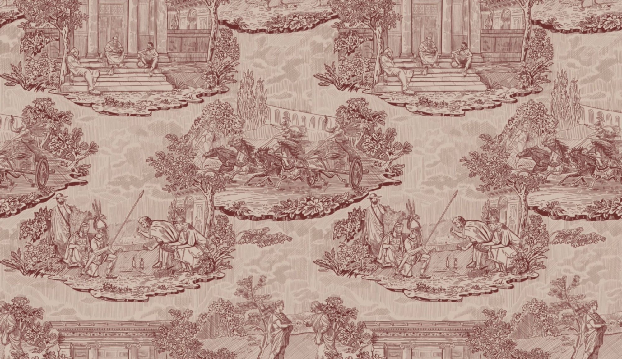 Thuglife Wallpaper in Blush/Maroon