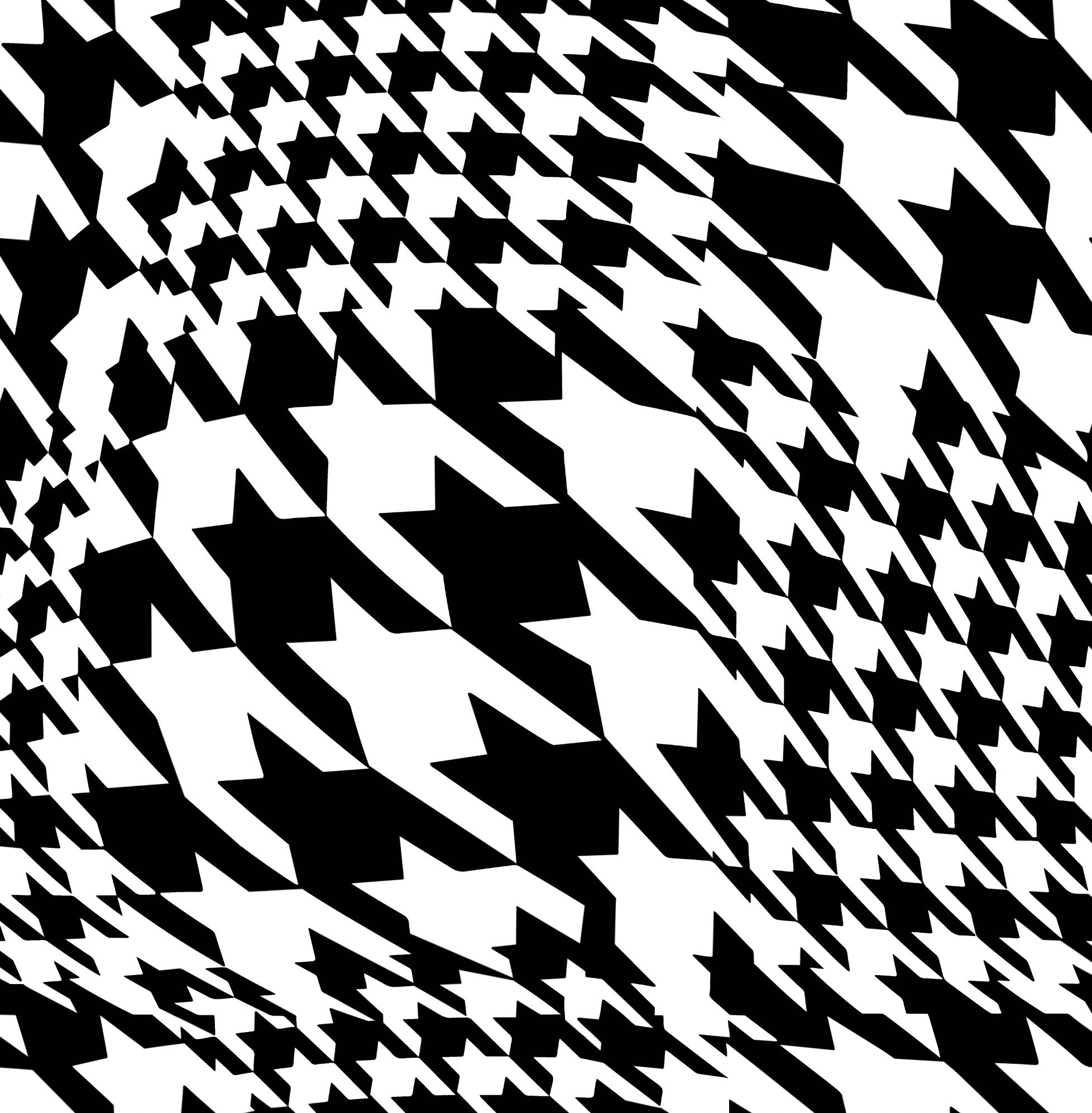 Warped Houndstooth Wallpaper in Black/White