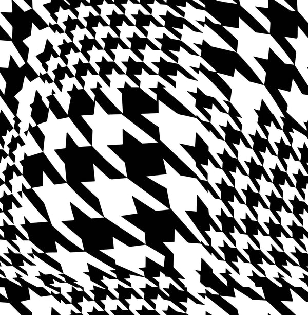 Warped Houndstooth Wallpaper in Black/White