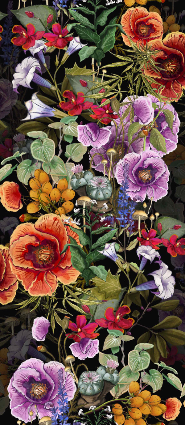 The War On Plants Wallpaper in Black/Multi