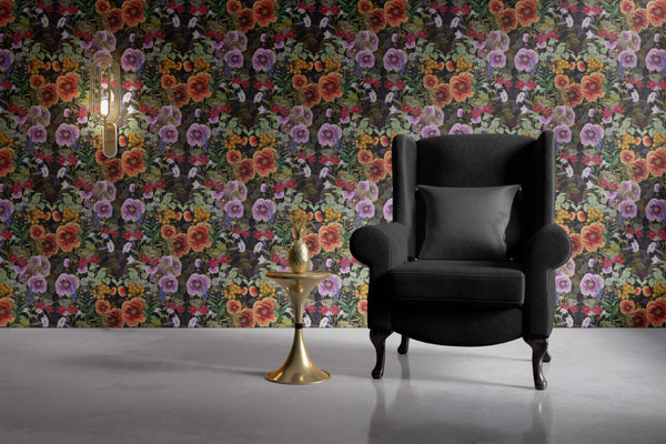 The War On Plants Wallpaper in Black/Multi