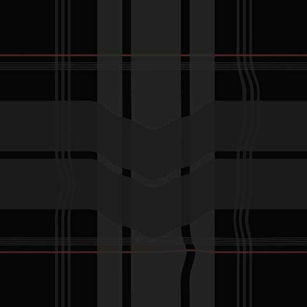 Warped Plaid Wallpaper in Black/Black/Red