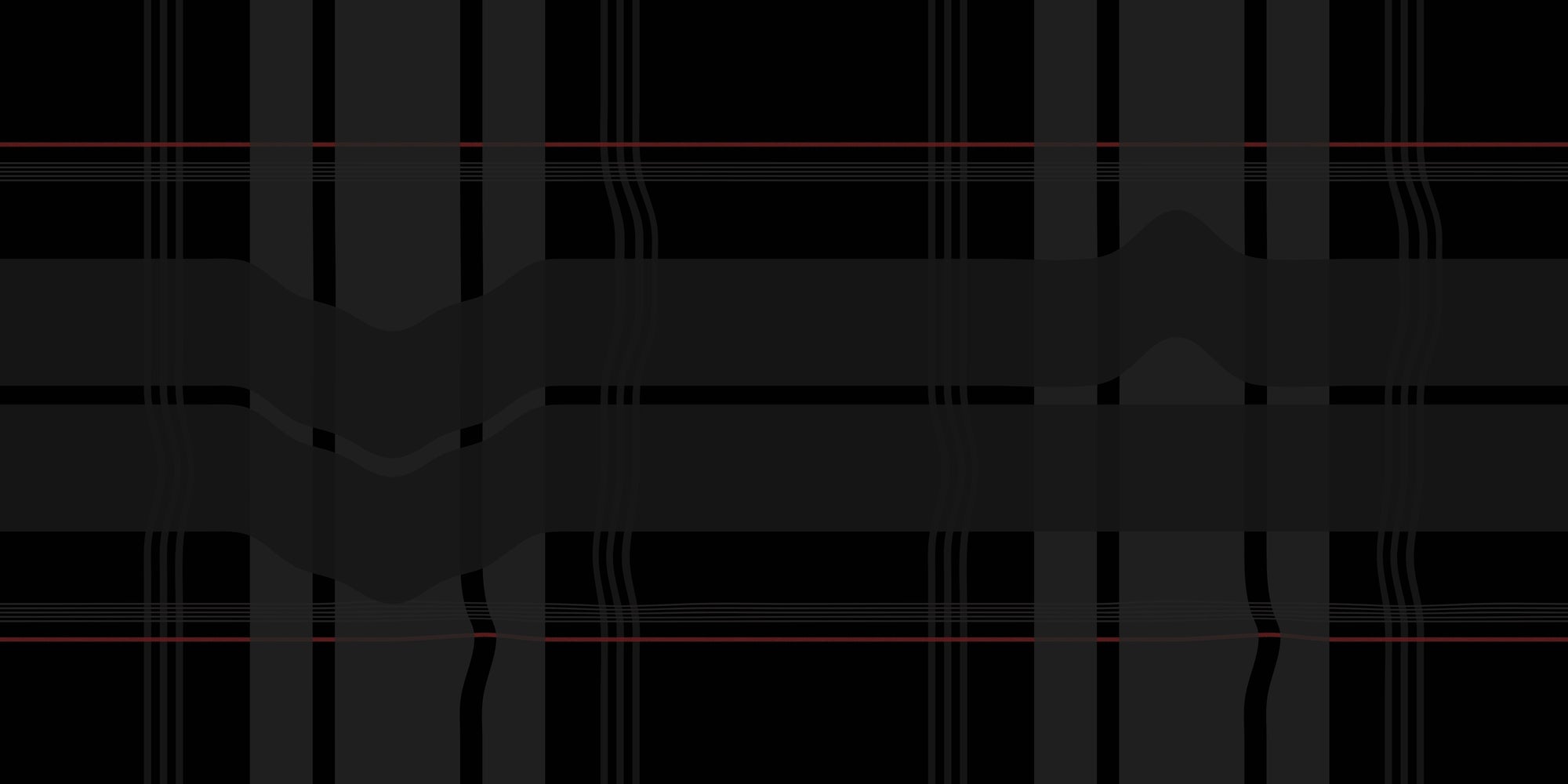 Warped Plaid Wallpaper in Black/Black/Red