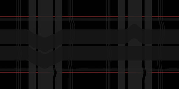 Warped Plaid Wallpaper in Black/Black/Red