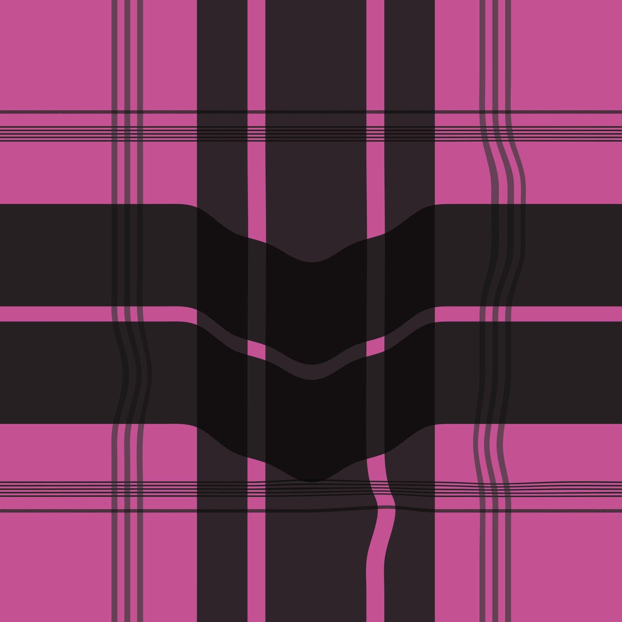 Warped Plaid Wallpaper in Black/Hot Pink