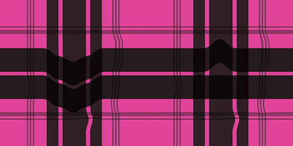 Warped Plaid Wallpaper in Black/Hot Pink