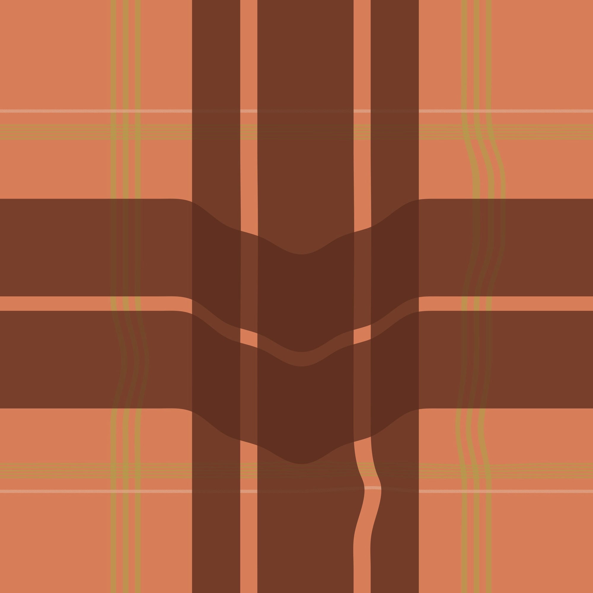 Warped Plaid Wallpaper in Orange/Rust/Lime