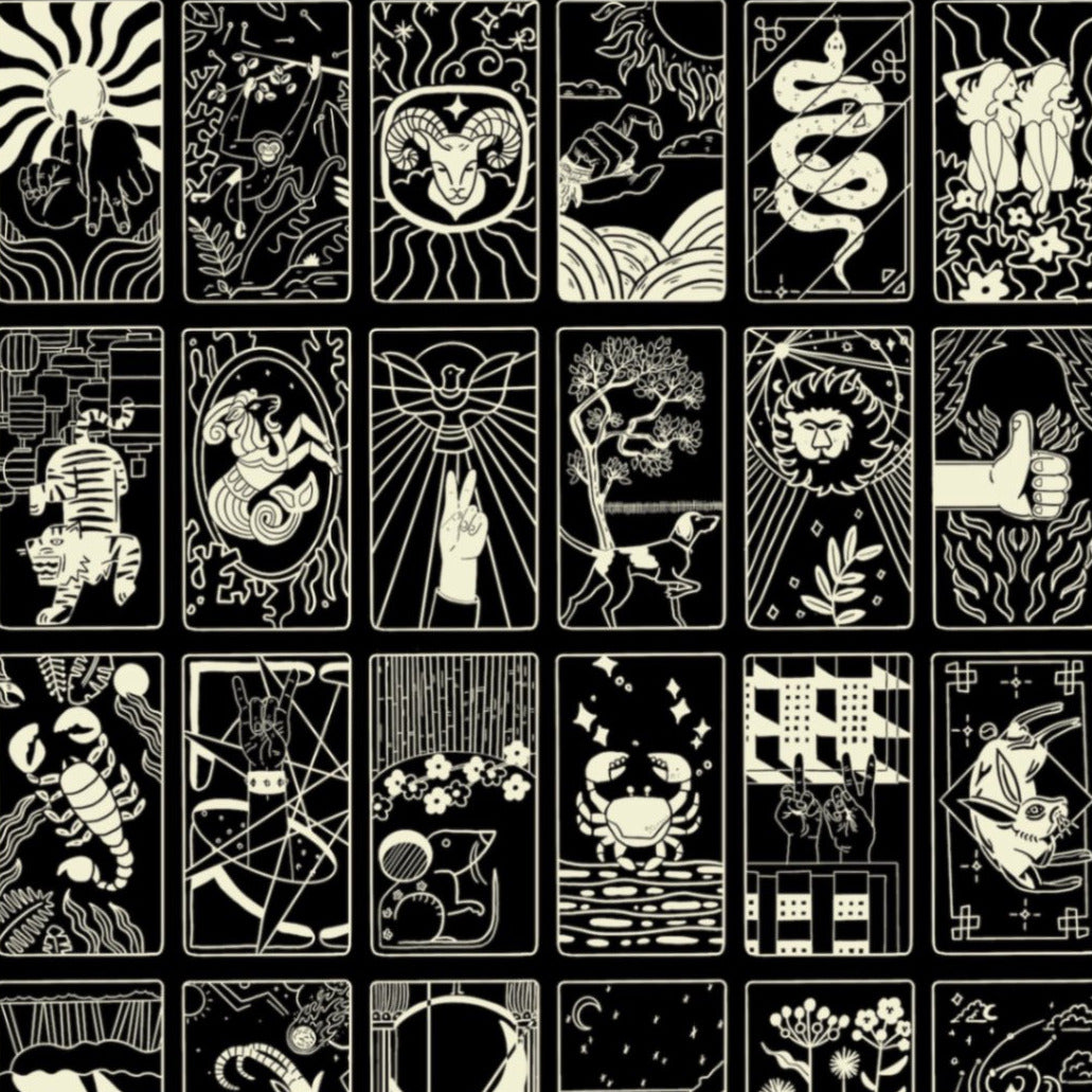 Sample Whats Your Sign Wallpaper In Black Off White Xawd Wp Wys Awd 11001 1