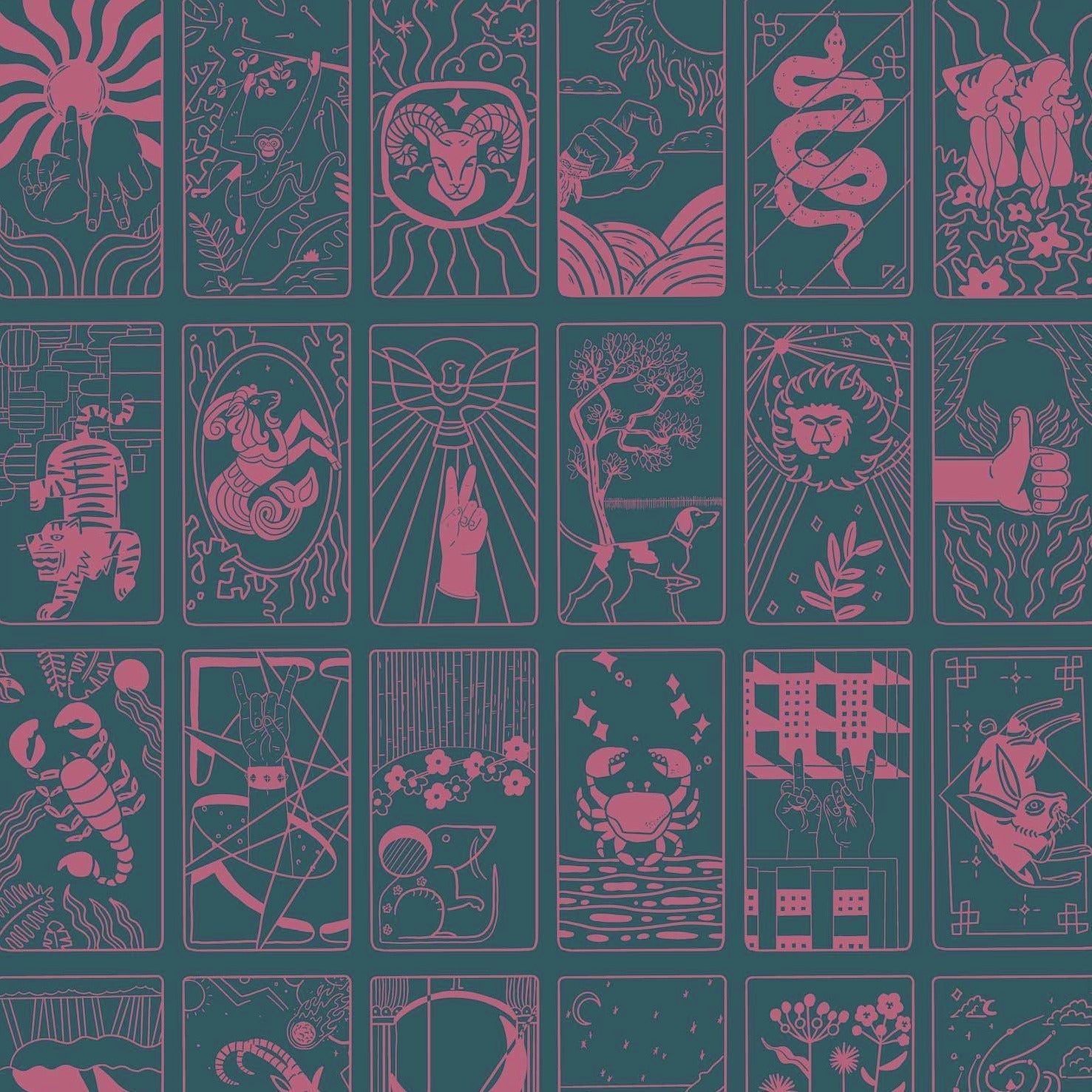 Sample Whats Your Sign Wallpaper In Nightshade Hot Pink Xawd Wp Wys Awd 11007 1