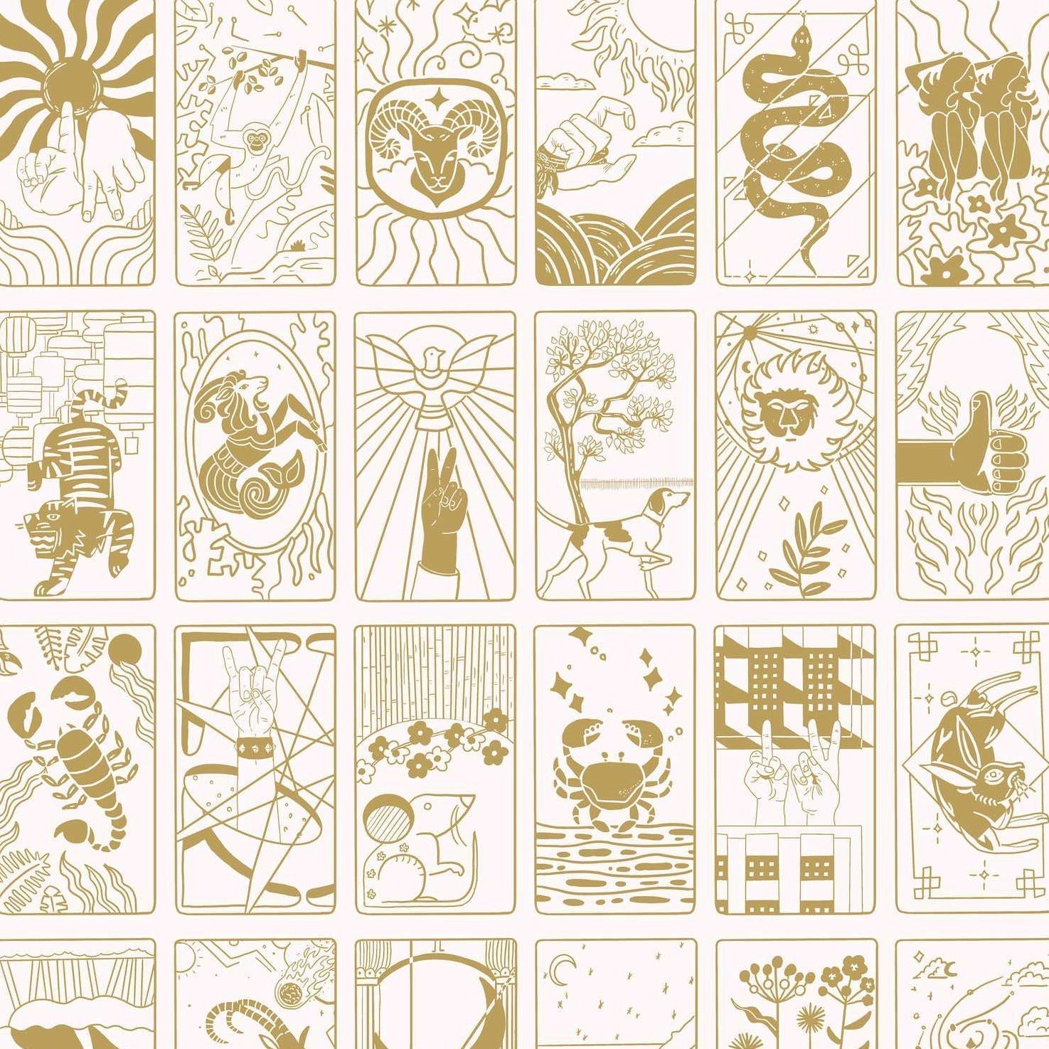 Sample Whats Your Sign Wallpaper In Off White Gold Xawd Wp Wys Awd 11008 1