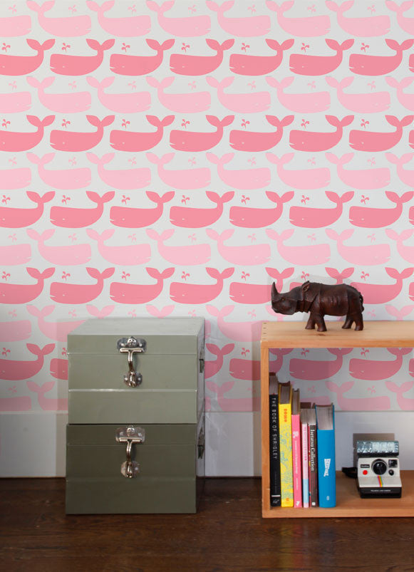 Whales Wallpaper in Candy design by Aimee Wilder