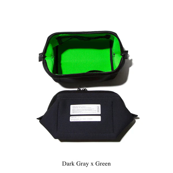 Wired Pouch Small in Dark Gray & Green