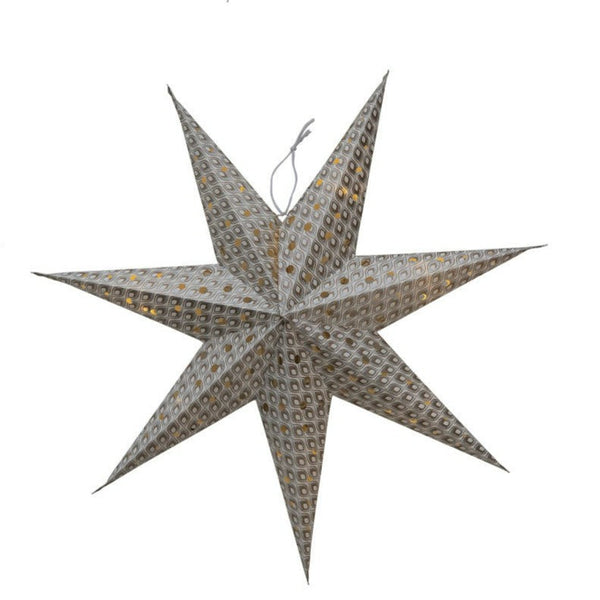 Recycled Paper Star Ornament W Led Light String 7
