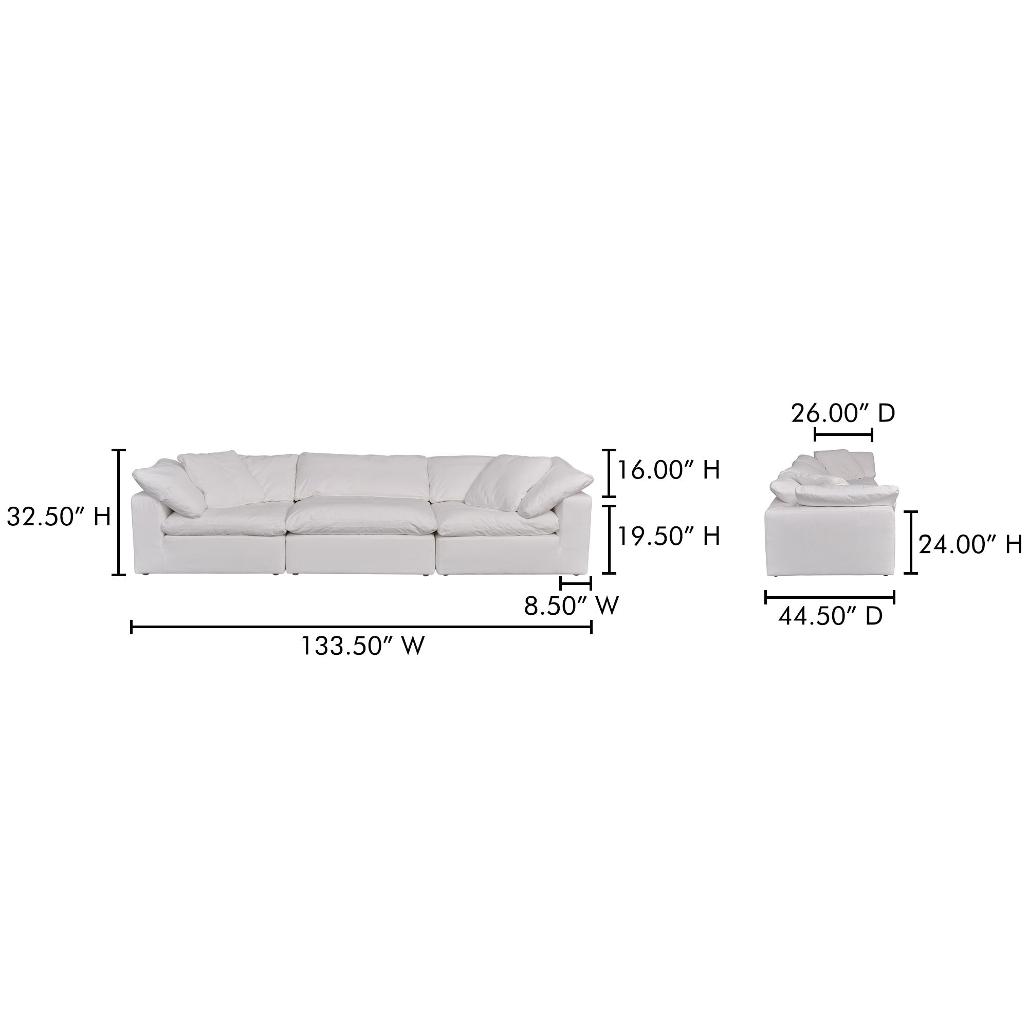 Clay Modular Sofa Moes Home Collection Mhc Yj 1026 49 26