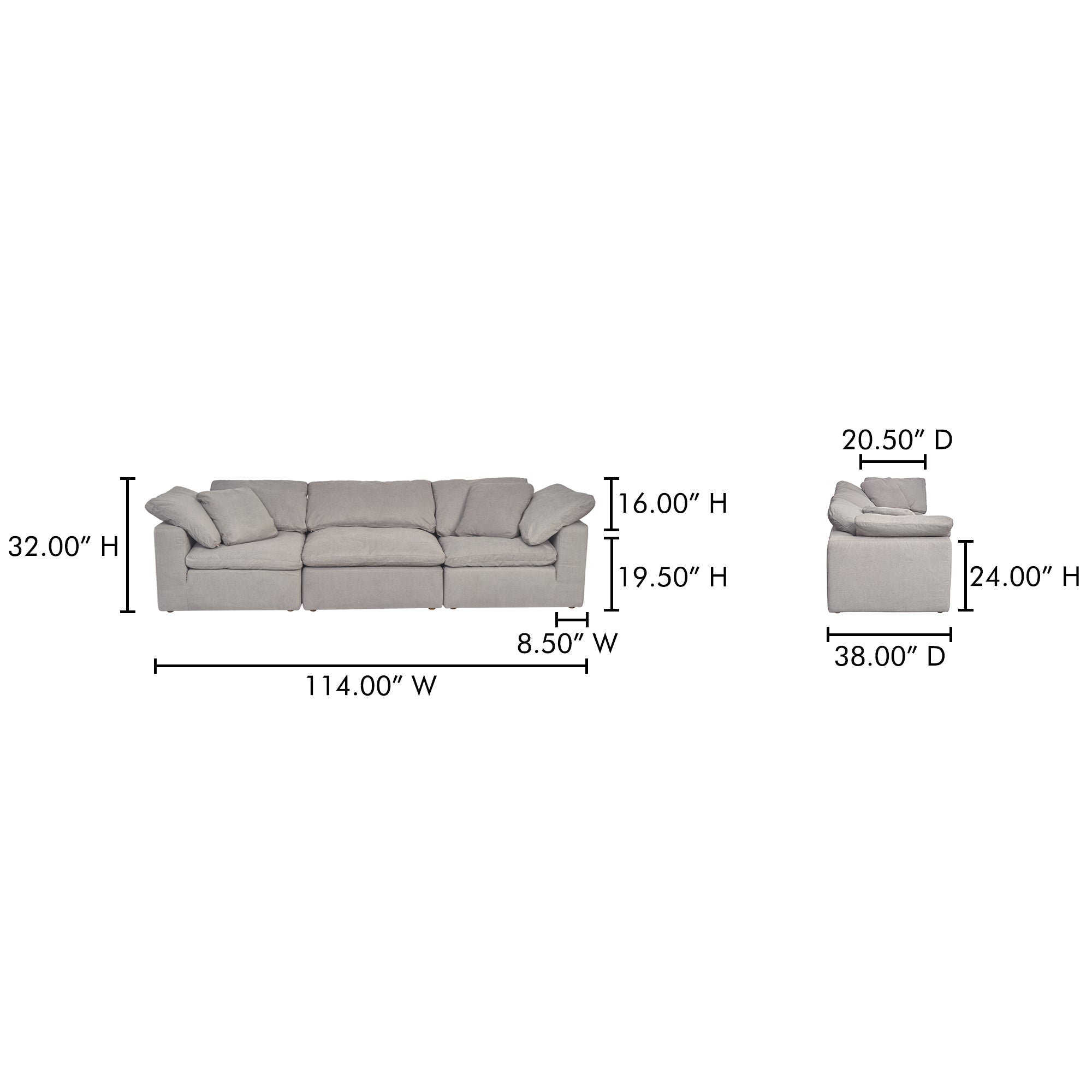 Terra Modular Sofa Moes Home Collection Mhc Yj 1027 49 25