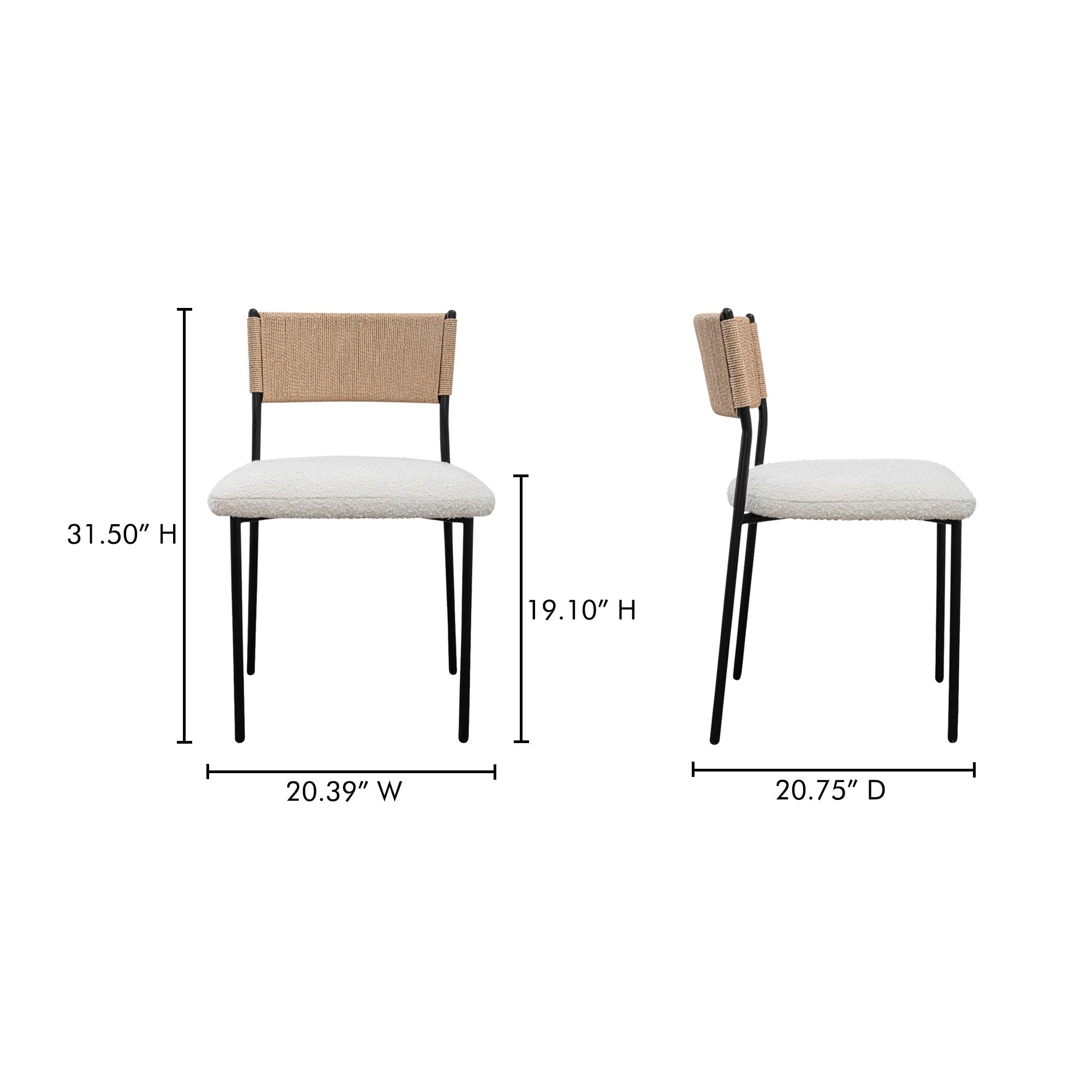 Foley Dining Chair Set Of 2 Moes Home Collection Mhc Zt 1045 18 7
