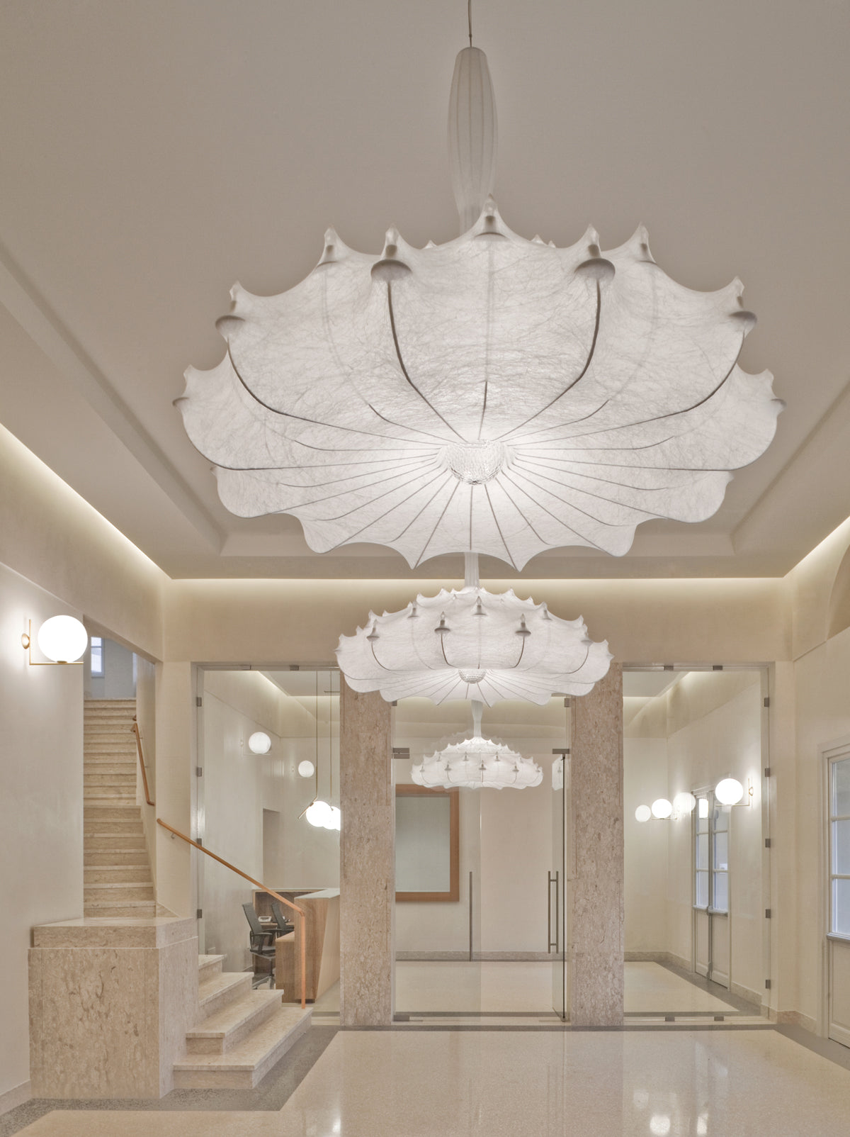 Zeppelin Plastic and Steel White Pendant Lighting