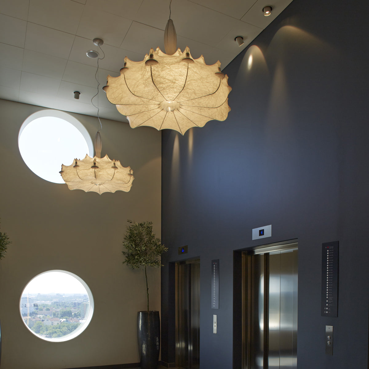 Zeppelin Plastic and Steel White Pendant Lighting