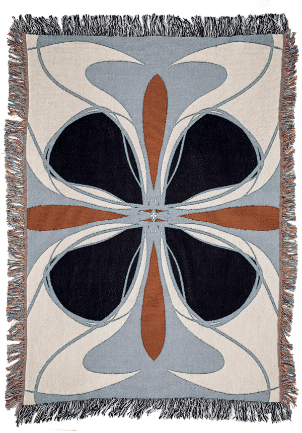 Blu Bloom Woven Blanket