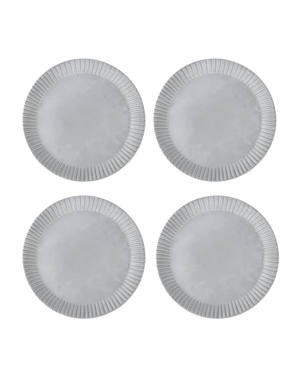 Stripes Matte White Dinner Plate Set Of 4 Uvn 1000100 1