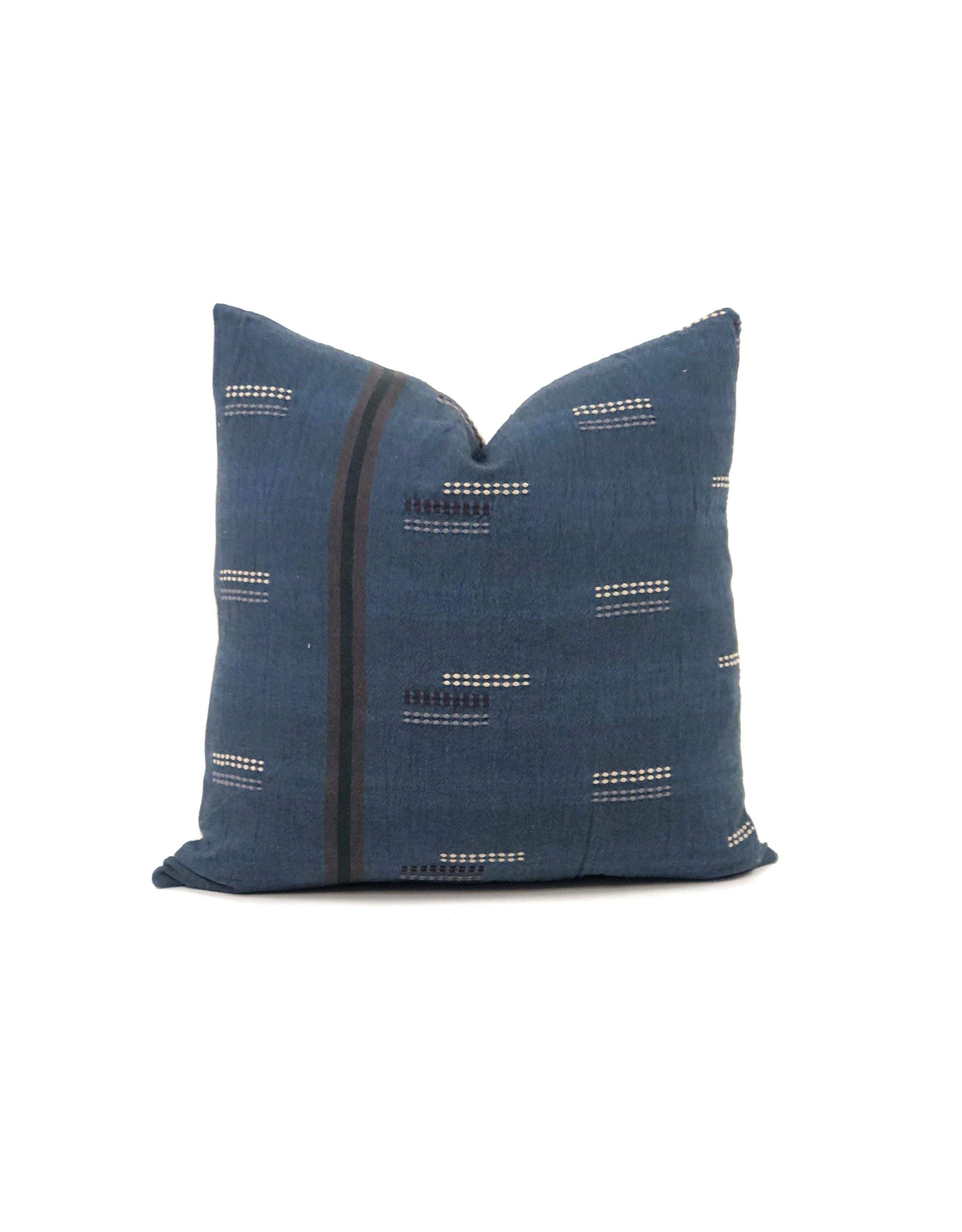 Fern Blue Thai Hmong Pillow 1