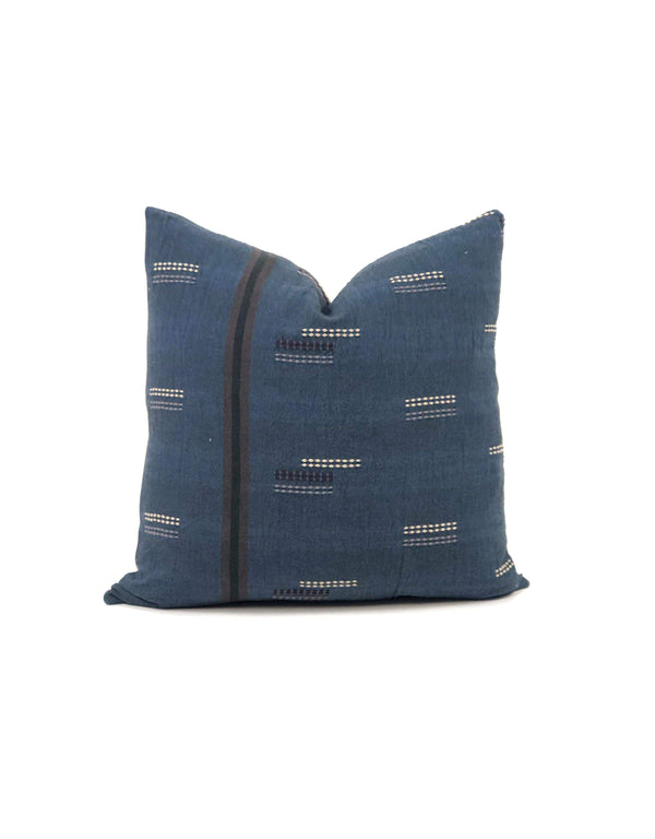 Fern Blue Thai Hmong Pillow 1