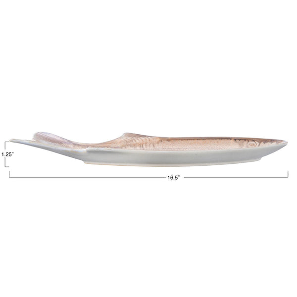 stoneware fish shaped dish with glaze 2