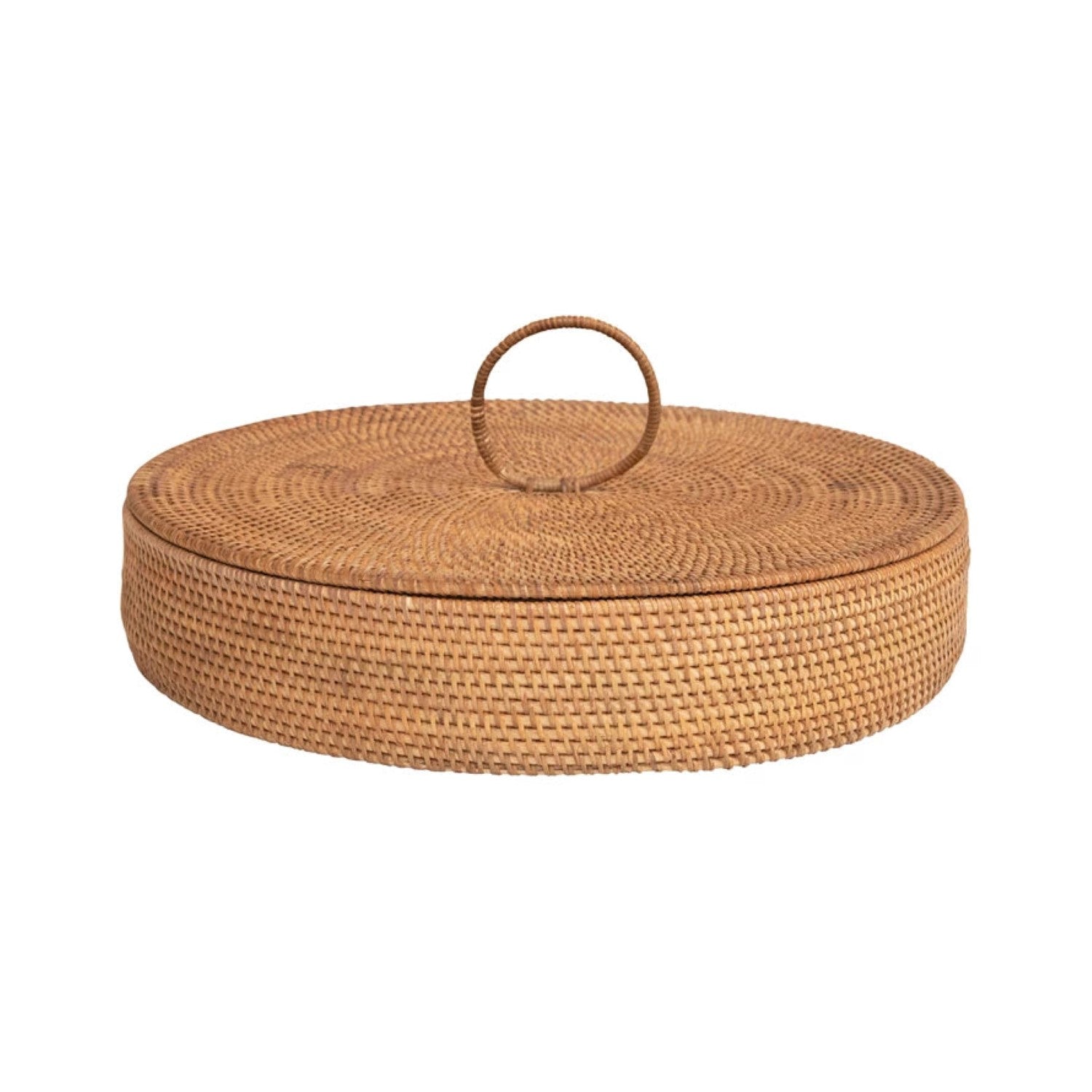 hand woven rattan container with 5 sections and lid 3