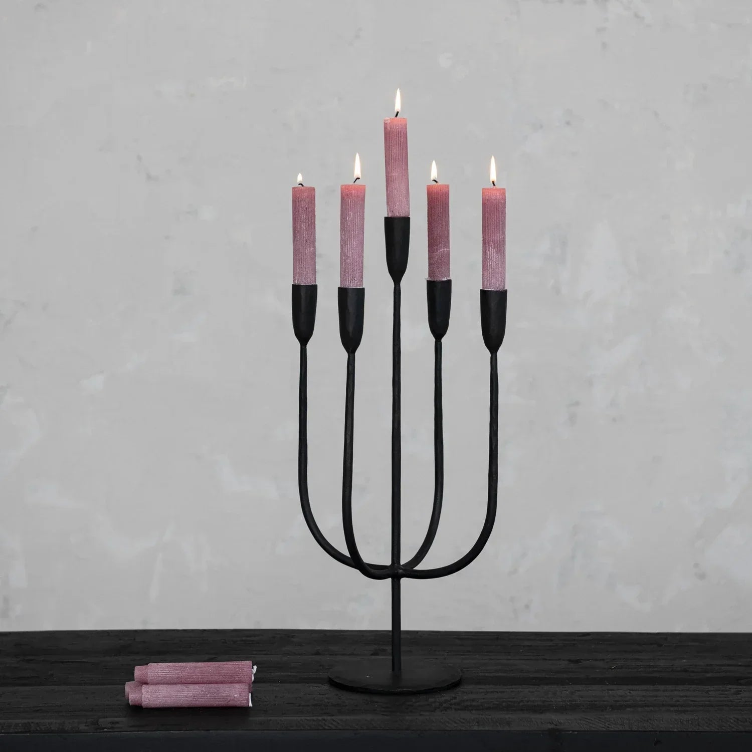 Hand-Forged Metal Candelabra