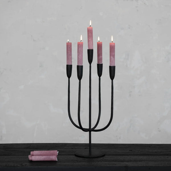 Hand-Forged Metal Candelabra