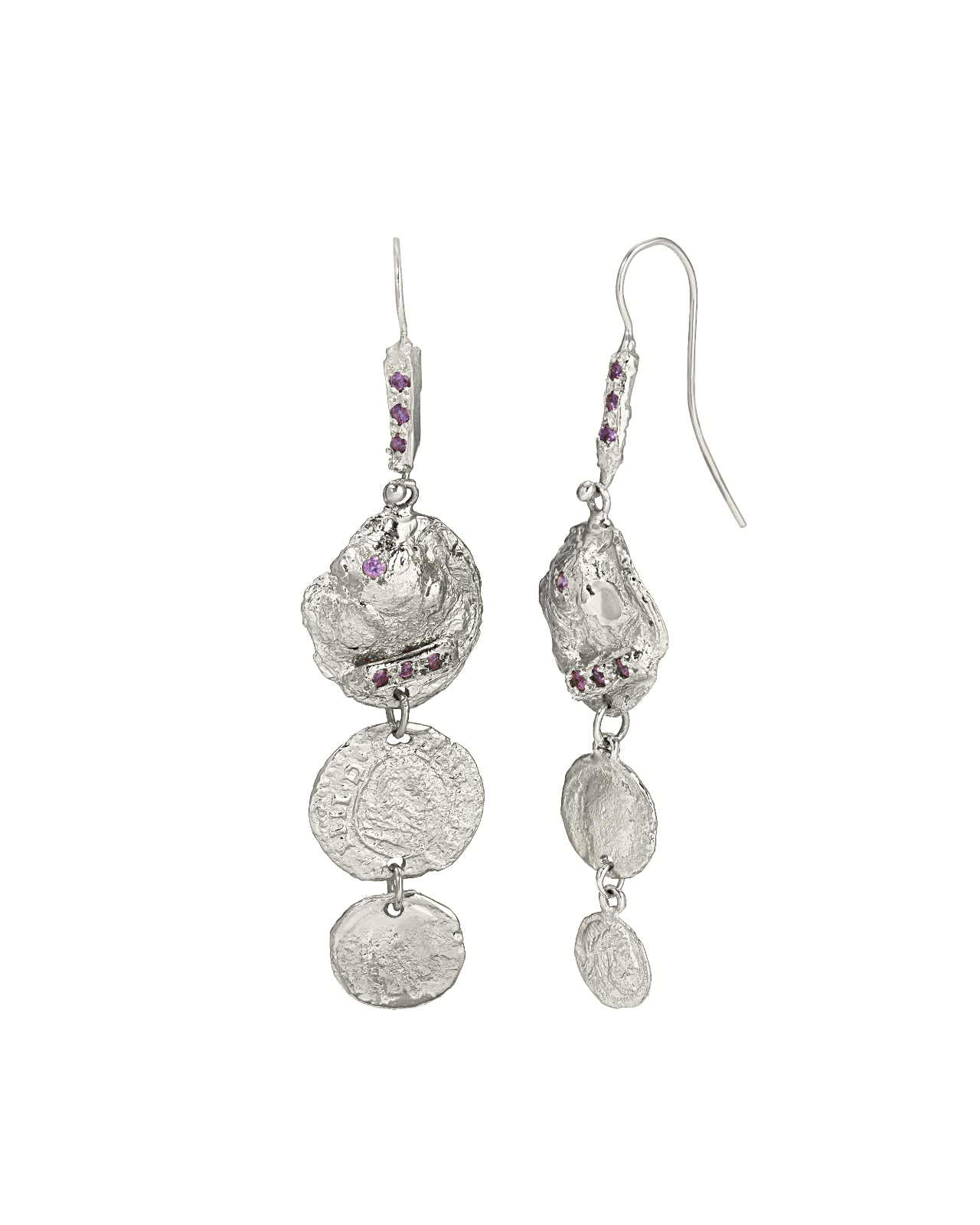 Don't Stop Amethyst Drop Stone Earrings