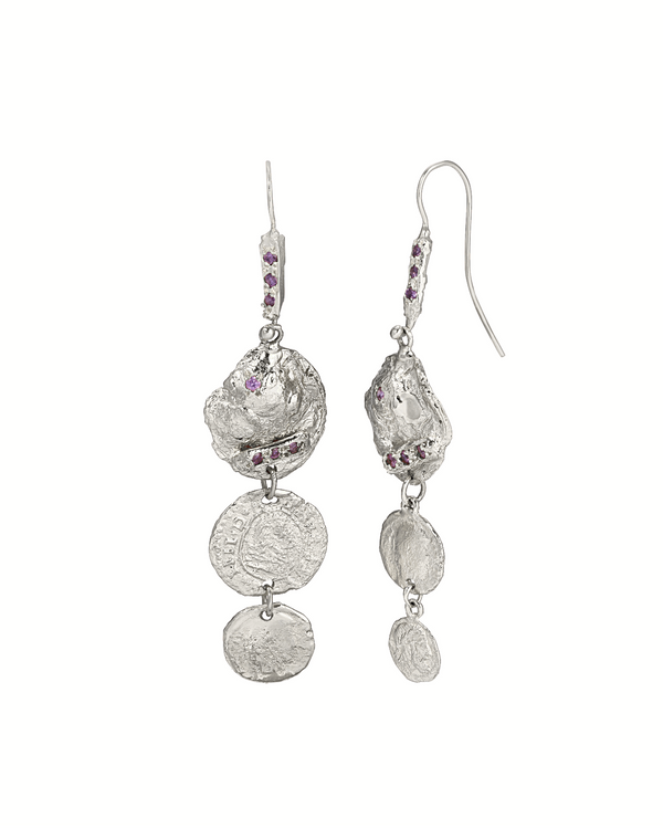Don't Stop Amethyst Drop Stone Earrings