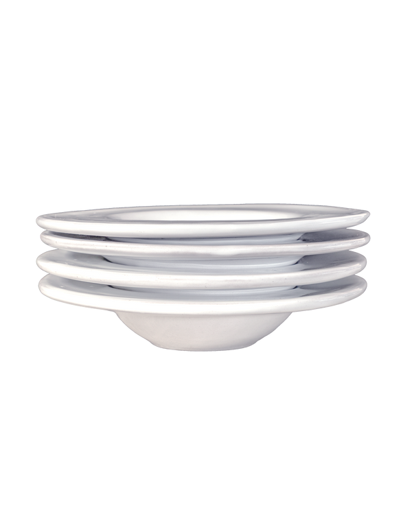 Milk White Ovals Bowl with Lip - Set of 4