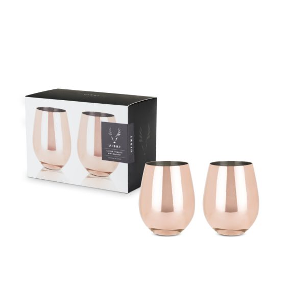 copper stemless wine glasses 1