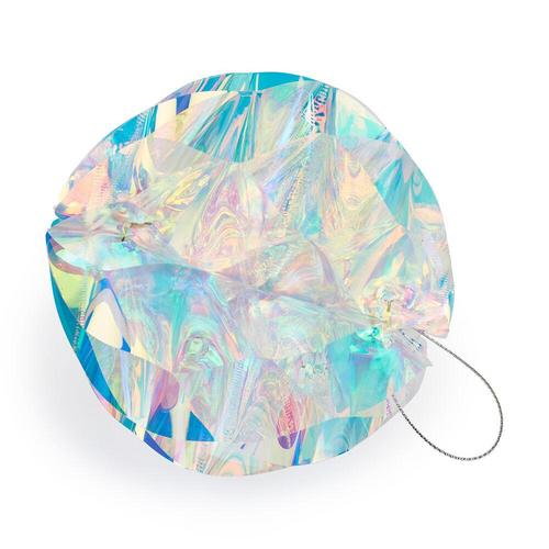 White Iridescent Honeycomb Holiday Ornaments Set Of 6 2
