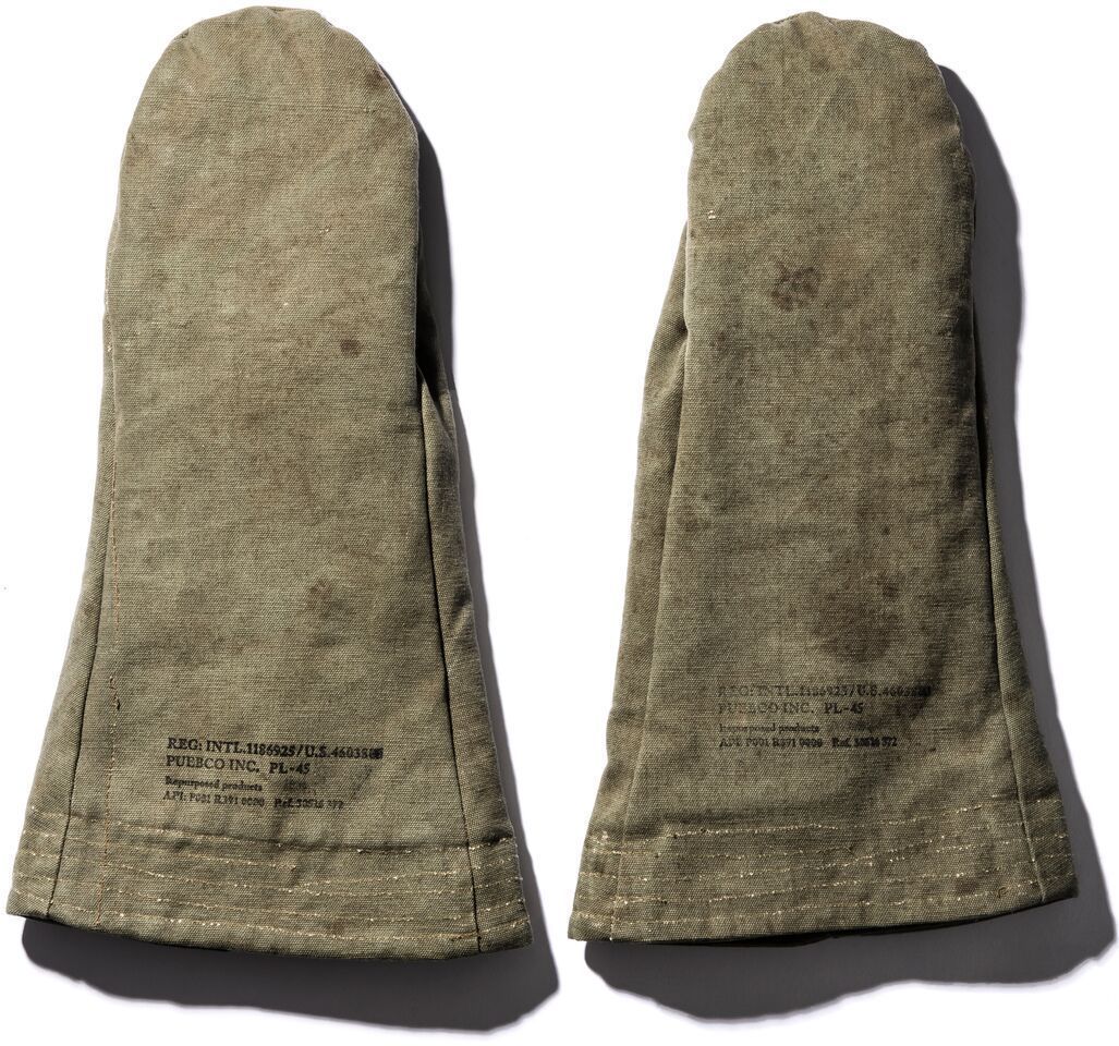 vintage tent fabric mittens design by puebco 5