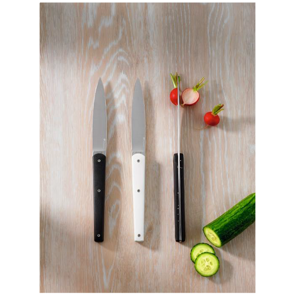 Mirror Mirage Gift Box of 6 Table Steak Knives in White by Degrenne Paris