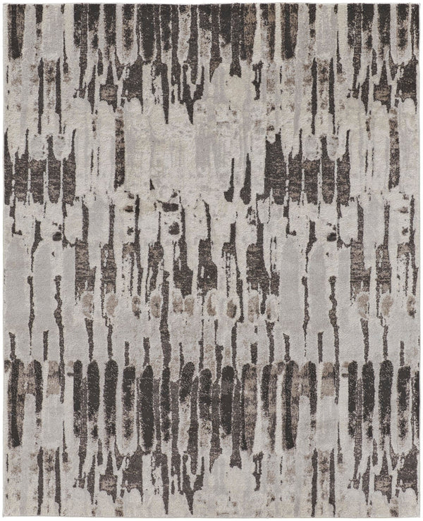 Kayden Abstract Gray/Charcoal Gray Rug - Open Box 1