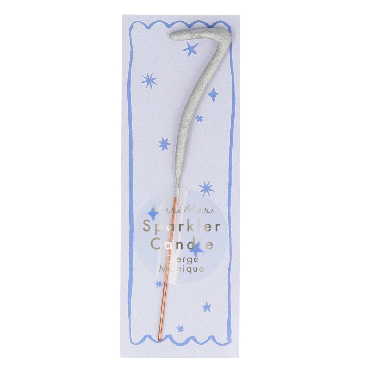 mini silver sparkler number candle by meri meri mm 175627 8